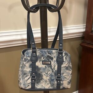 Floral Shoulder Bag in Blue by KOLTOV.